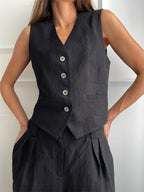 Linen Trouser Set for Women - 100% Natural Fabric - Casual & Comfortable Wear