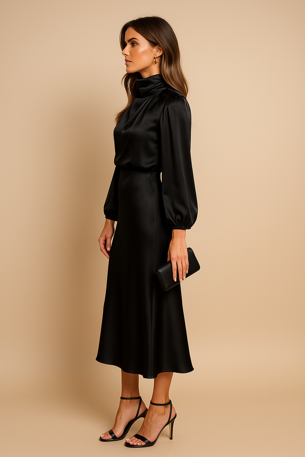 Satin Midi Dress for Women with Adjustable Straps - Casual Style for Everyday Wear