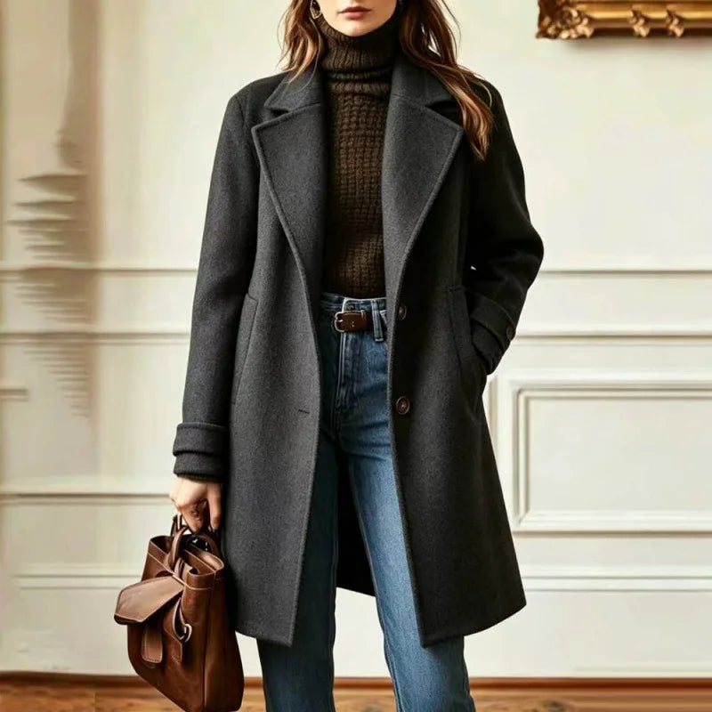 Women's Trench Coat Wool Blend – Casual, Office