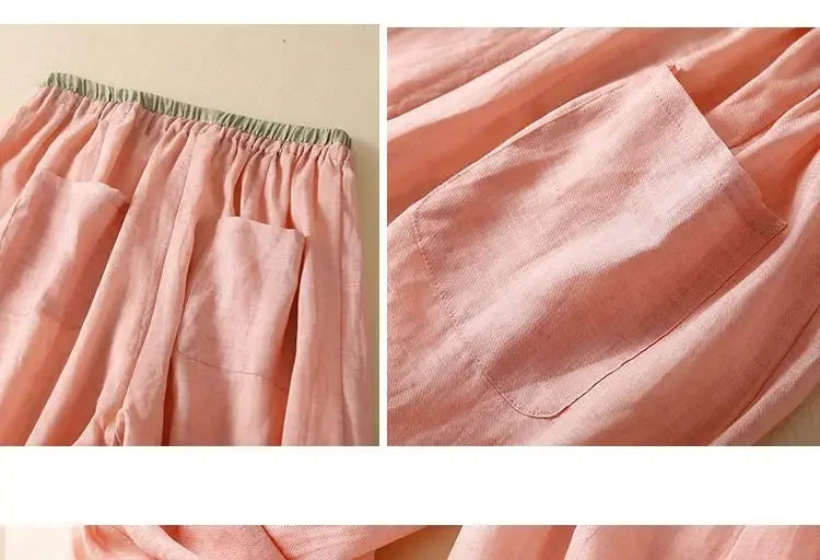 Linen Trousers for Women - Lightweight, Casual Fit, Perfect for Summer Wear