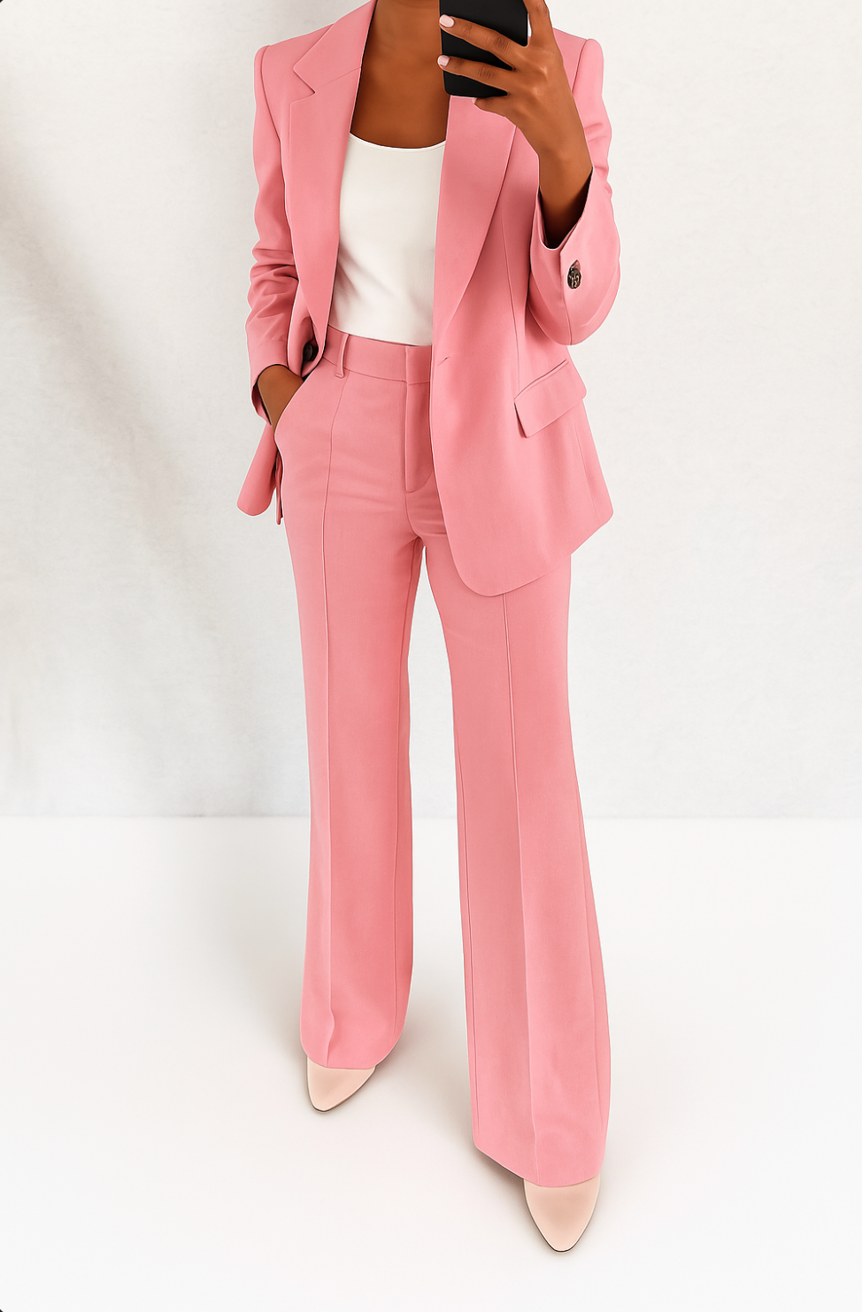 Chic Two-Piece Blazer & Trouser Set – Office, Casual
