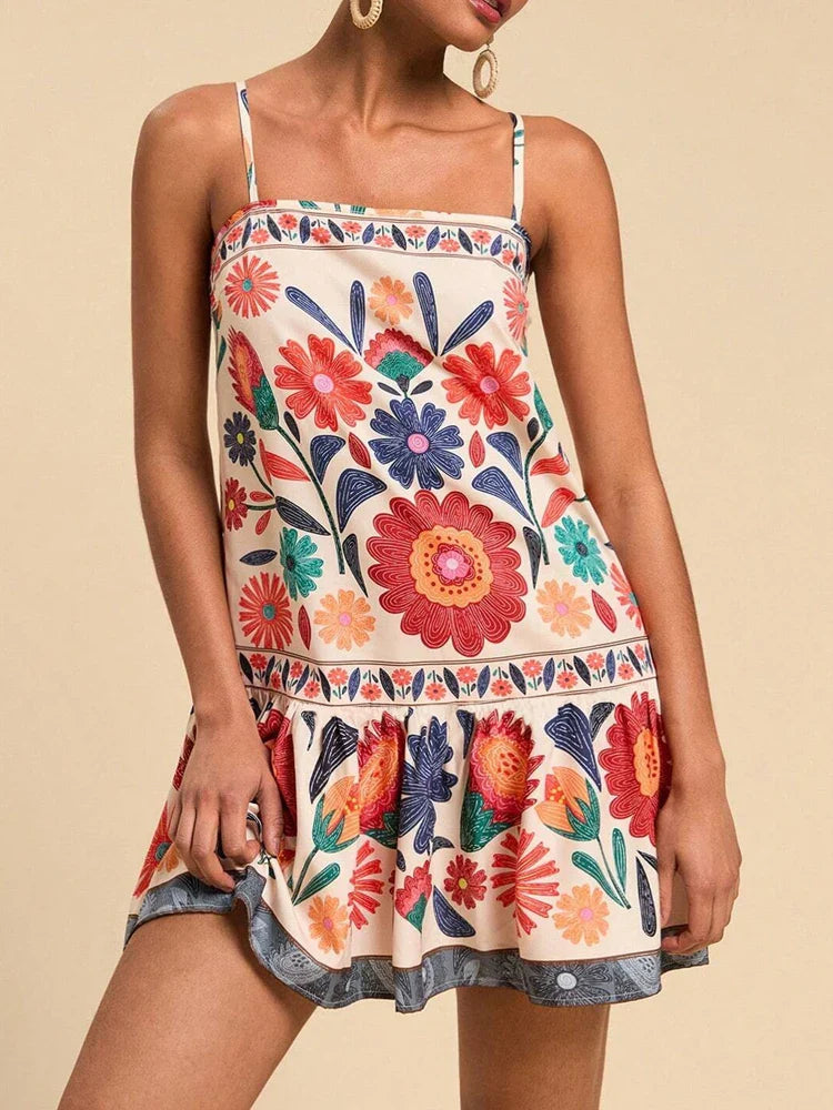 Floral Print Maxi Dress in Lightweight Fabric for Casual Wear