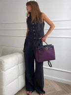 Linen Trouser Set for Women - 100% Natural Fabric - Casual & Comfortable Wear