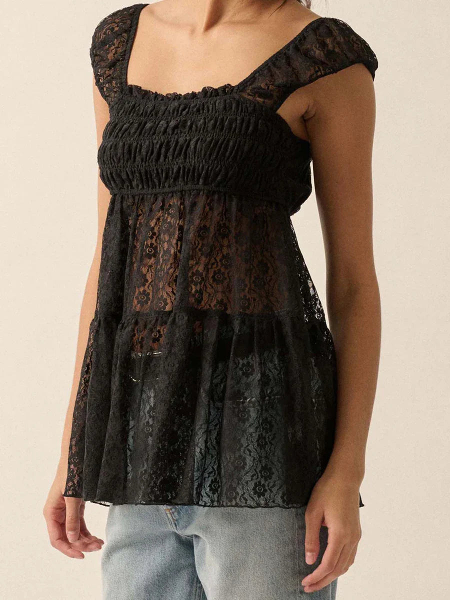 Summer Cutout Dress Top - Lightweight Fabric, Casual Style for Warm Weather