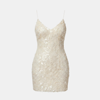 Sequin Micro Mini Dress with Spaghetti Straps for Parties and Events