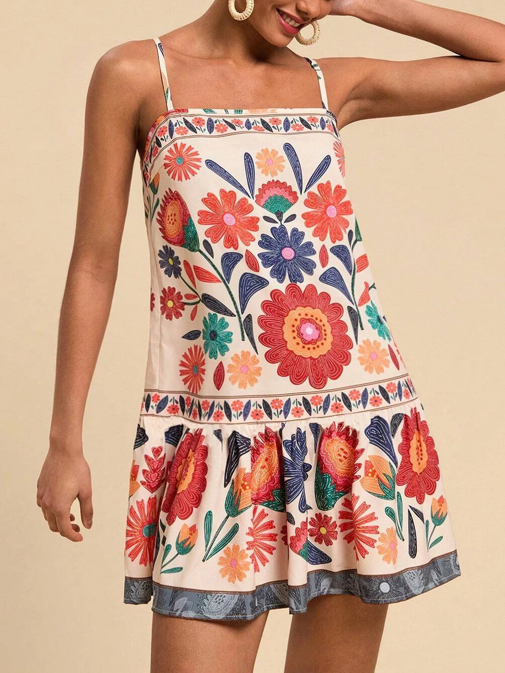 Floral Print Maxi Dress in Lightweight Fabric for Casual Wear