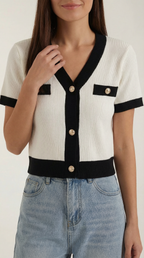 Short-Sleeve Nerina Top in Soft Cotton - Casual Everyday Wear for Women