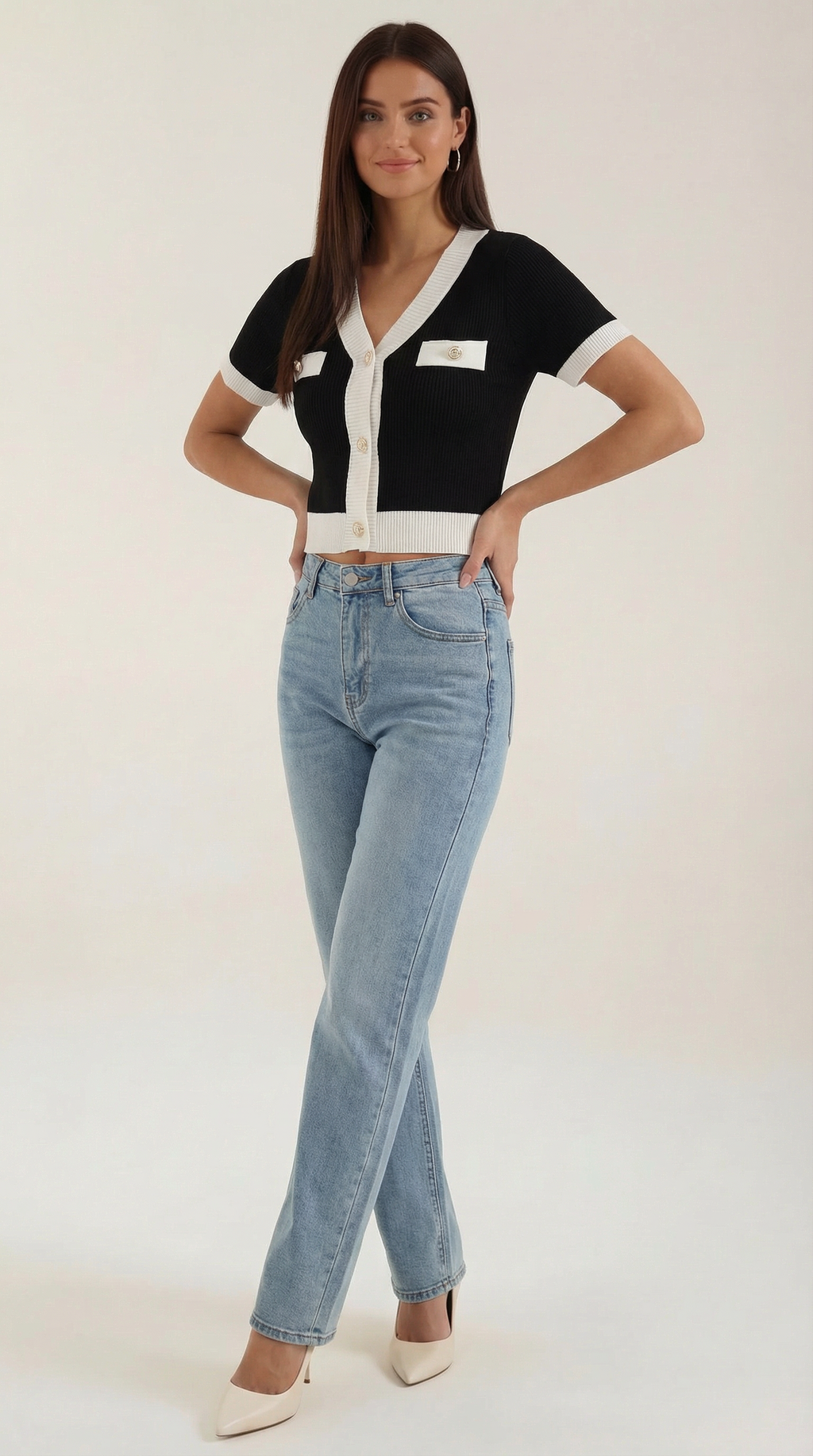 Short-Sleeve Nerina Top in Soft Cotton - Casual Everyday Wear for Women