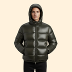 Sleek Hooded Puffer Jacket – Winter Fashion, Outdoor Activities