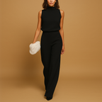 Sleeveless Halter Jumpsuit for Women | Lightweight Fabric | Elegant Casual or Formal Wear | Versatile Design