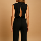 Sleeveless Halter Jumpsuit for Women | Lightweight Fabric | Elegant Casual or Formal Wear | Versatile Design