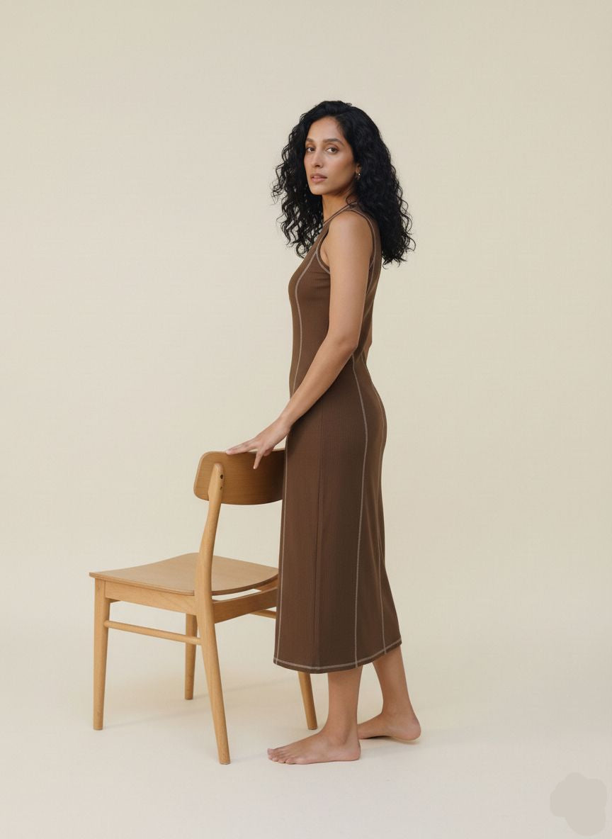 Sleeveless Knit Maxi Dress for Women - Casual Summer Style, Comfortable Fit
