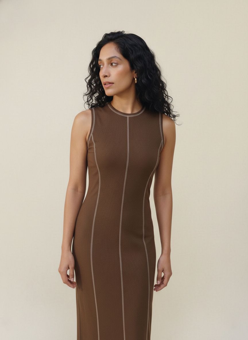 Sleeveless Knit Maxi Dress for Women - Casual Summer Style, Comfortable Fit