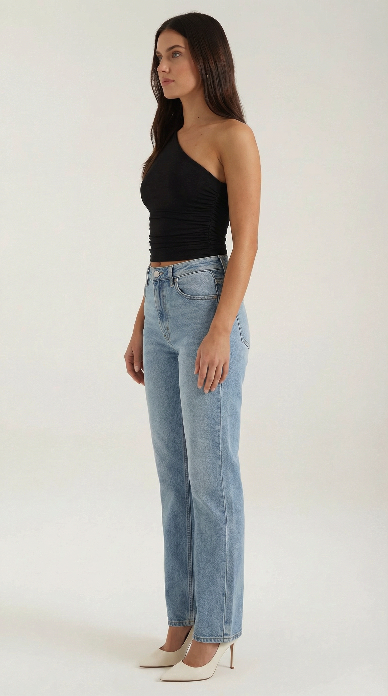 Sleeveless One-Shoulder Top in Soft Fabric - Casual Chic Blouse for Women - Perfect for Day or Night Out