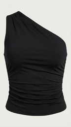 Sleeveless One-Shoulder Top in Soft Fabric - Casual Chic Blouse for Women - Perfect for Day or Night Out
