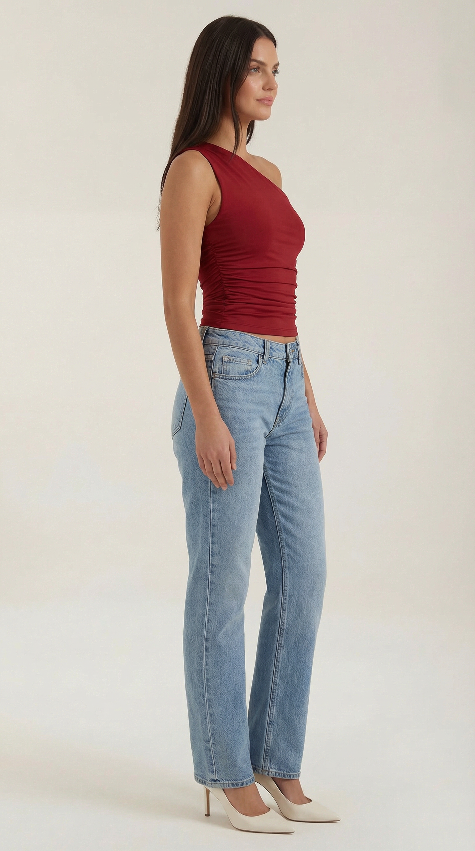 Sleeveless One-Shoulder Top in Soft Fabric - Casual Chic Blouse for Women - Perfect for Day or Night Out