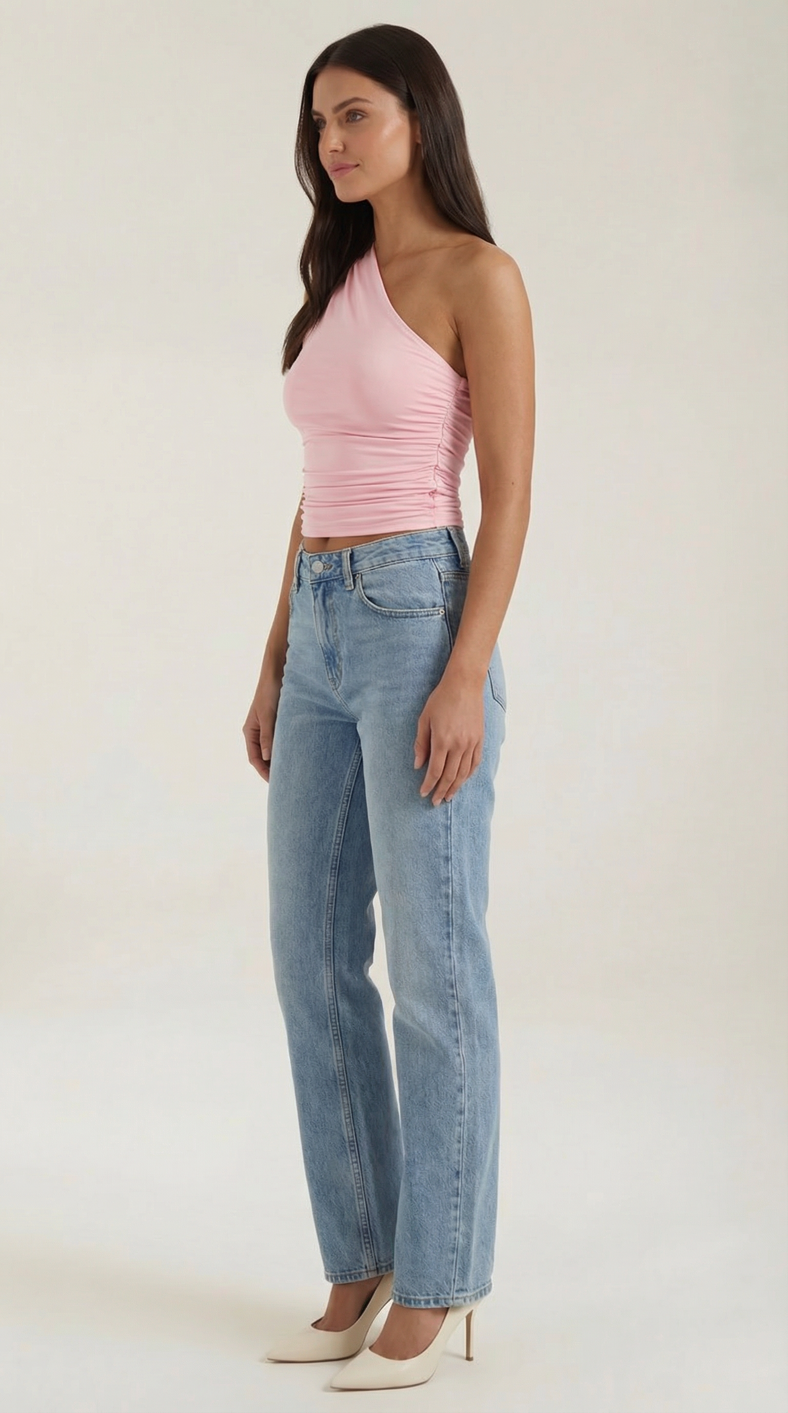 Sleeveless One-Shoulder Top in Soft Fabric - Casual Chic Blouse for Women - Perfect for Day or Night Out