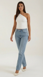 Sleeveless One-Shoulder Top in Soft Fabric - Casual Chic Blouse for Women - Perfect for Day or Night Out