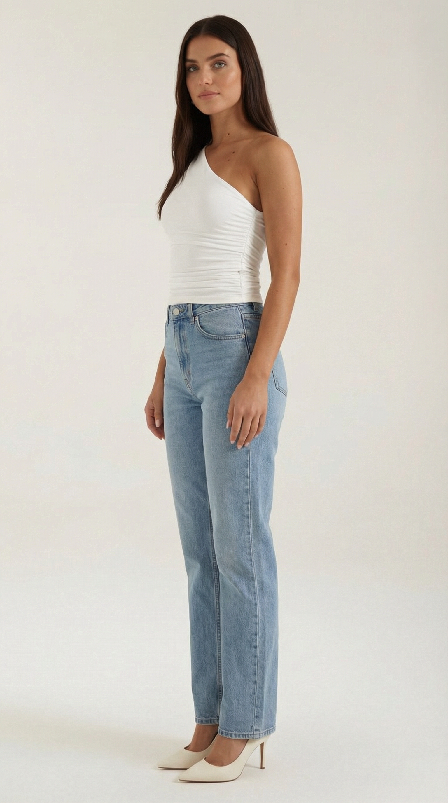 Sleeveless One-Shoulder Top in Soft Fabric - Casual Chic Blouse for Women - Perfect for Day or Night Out