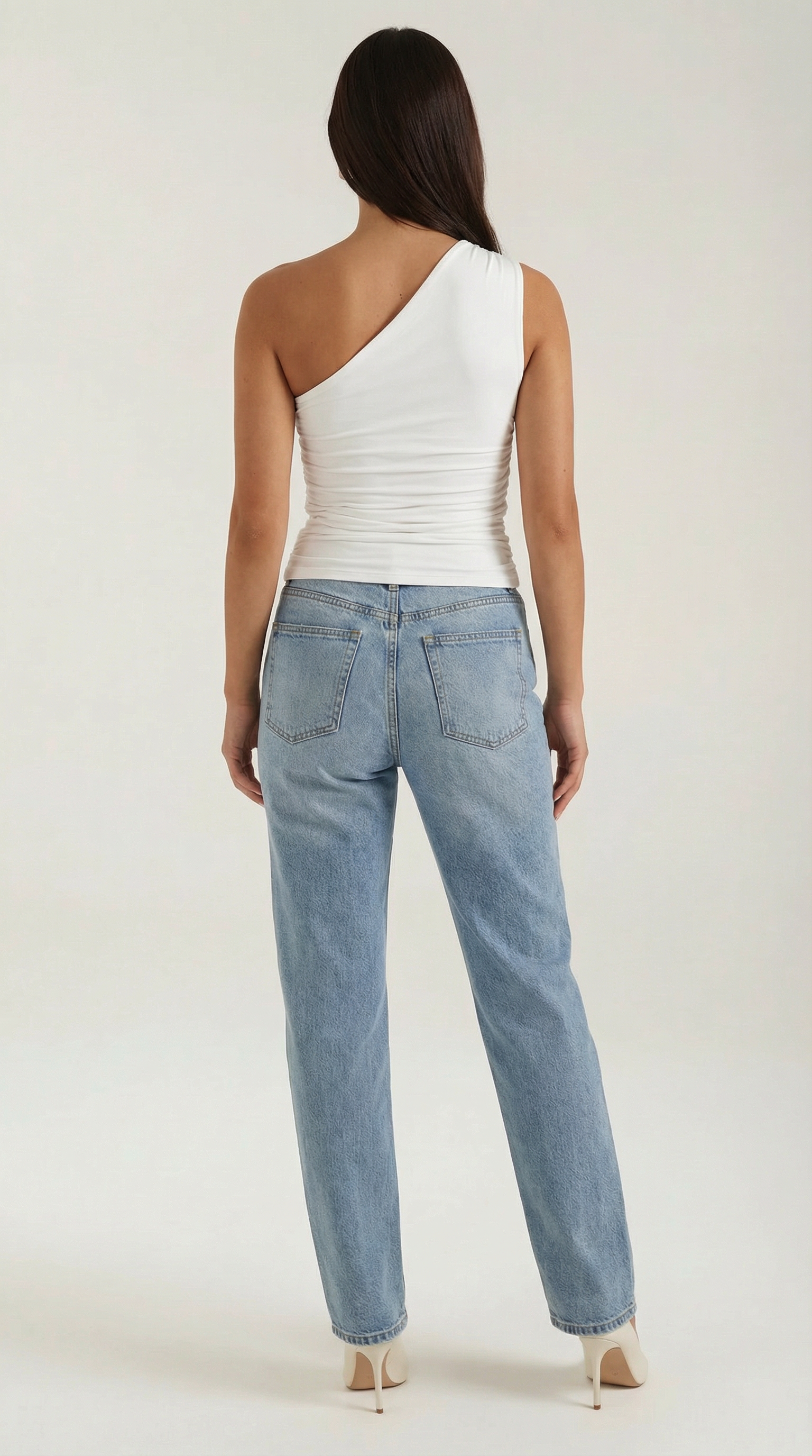 Sleeveless One-Shoulder Top in Soft Fabric - Casual Chic Blouse for Women - Perfect for Day or Night Out