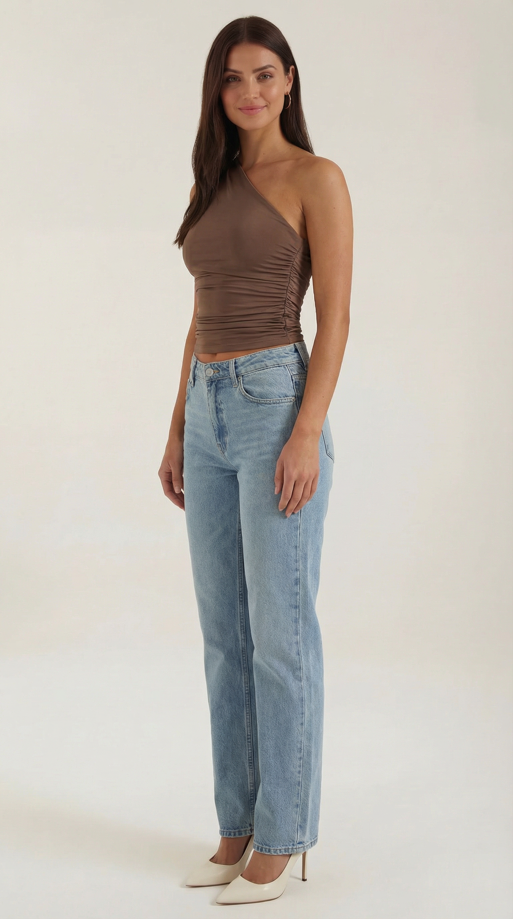 Sleeveless One-Shoulder Top in Soft Fabric - Casual Chic Blouse for Women - Perfect for Day or Night Out
