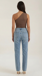 Sleeveless One-Shoulder Top in Soft Fabric - Casual Chic Blouse for Women - Perfect for Day or Night Out