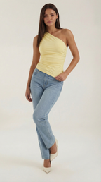 Sleeveless One-Shoulder Top in Soft Fabric - Casual Chic Blouse for Women - Perfect for Day or Night Out