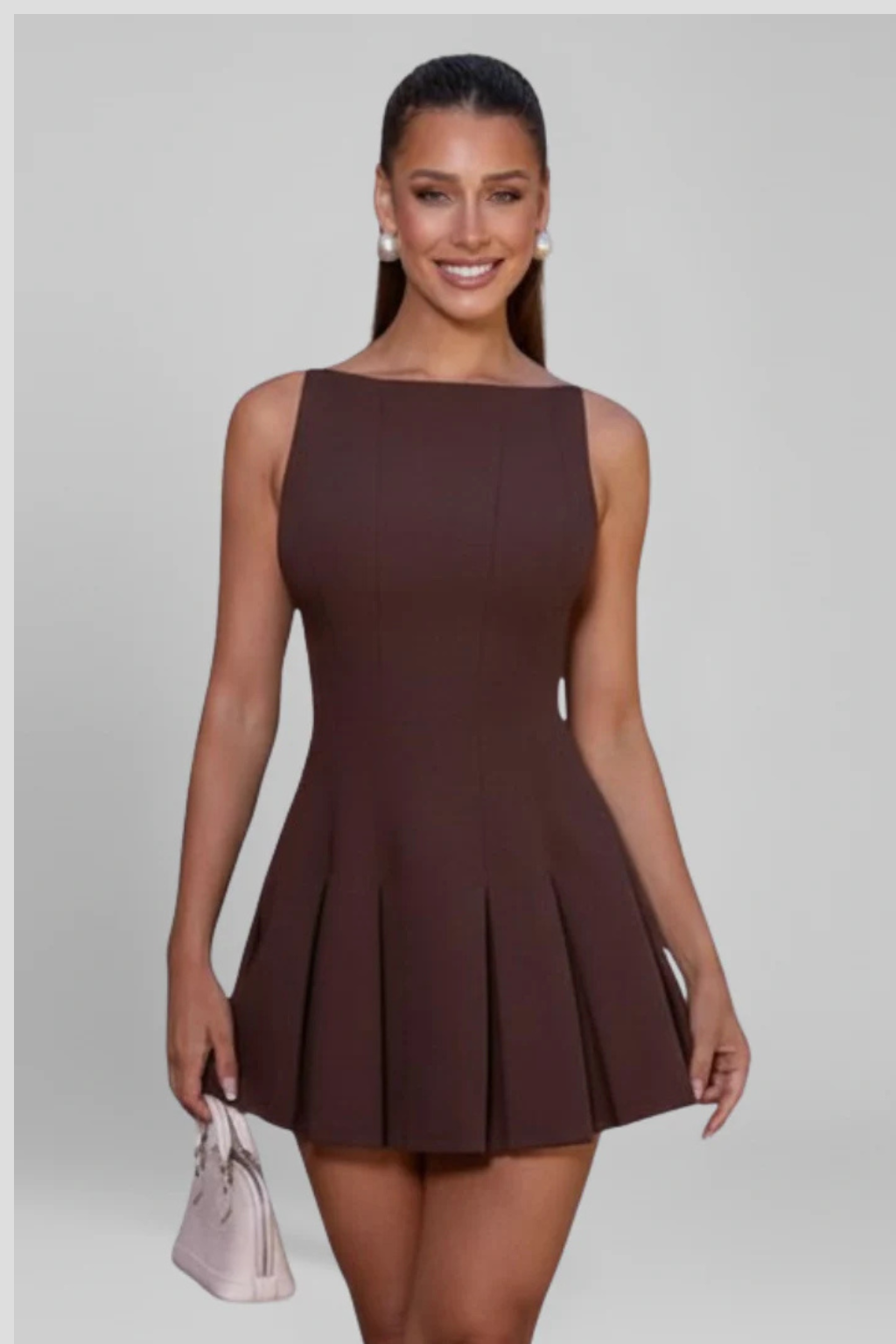 Sleeveless Pleated Mini Dress for Women | Wedding Guest Attire