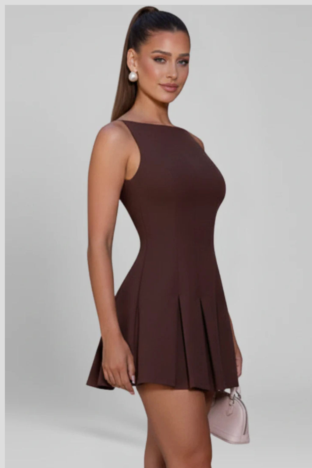 Sleeveless Pleated Mini Dress for Women | Wedding Guest Attire