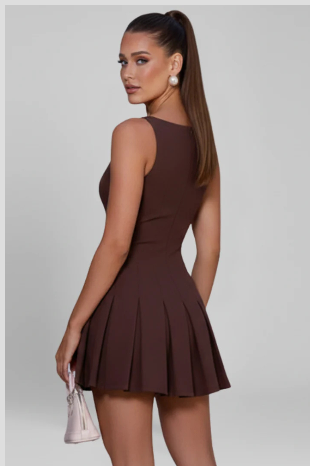 Sleeveless Pleated Mini Dress for Women | Wedding Guest Attire
