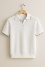 Slim Fit Knit Polo Shirt with Contrast Trim for Men - Casual Wear
