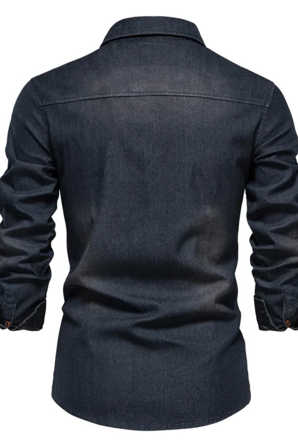 Slim Fit Long Sleeve Denim Shirt for Men - Casual Button Down Design
