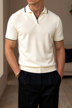 Slim Fit Men's Polo Shirt with Contrast Trim for Casual Wear