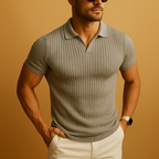 Slim Fit V-Neck Polo Shirt | Comfortable Cotton Blend | Casual Wear for Men