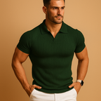 Slim Fit V-Neck Polo Shirt | Comfortable Cotton Blend | Casual Wear for Men