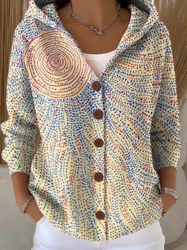 Women's Elegant Button Hooded Sweater – Casual, Everyday Wear