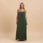 Lightweight Cotton Spaghetti Strap Dress - Casual Loose Fit Summer Wear