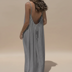 Lightweight Cotton Spaghetti Strap Dress - Casual Loose Fit Summer Wear