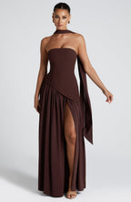 Strapless Maxi Dress in Lightweight Fabric for Summer Events and Casual Outings