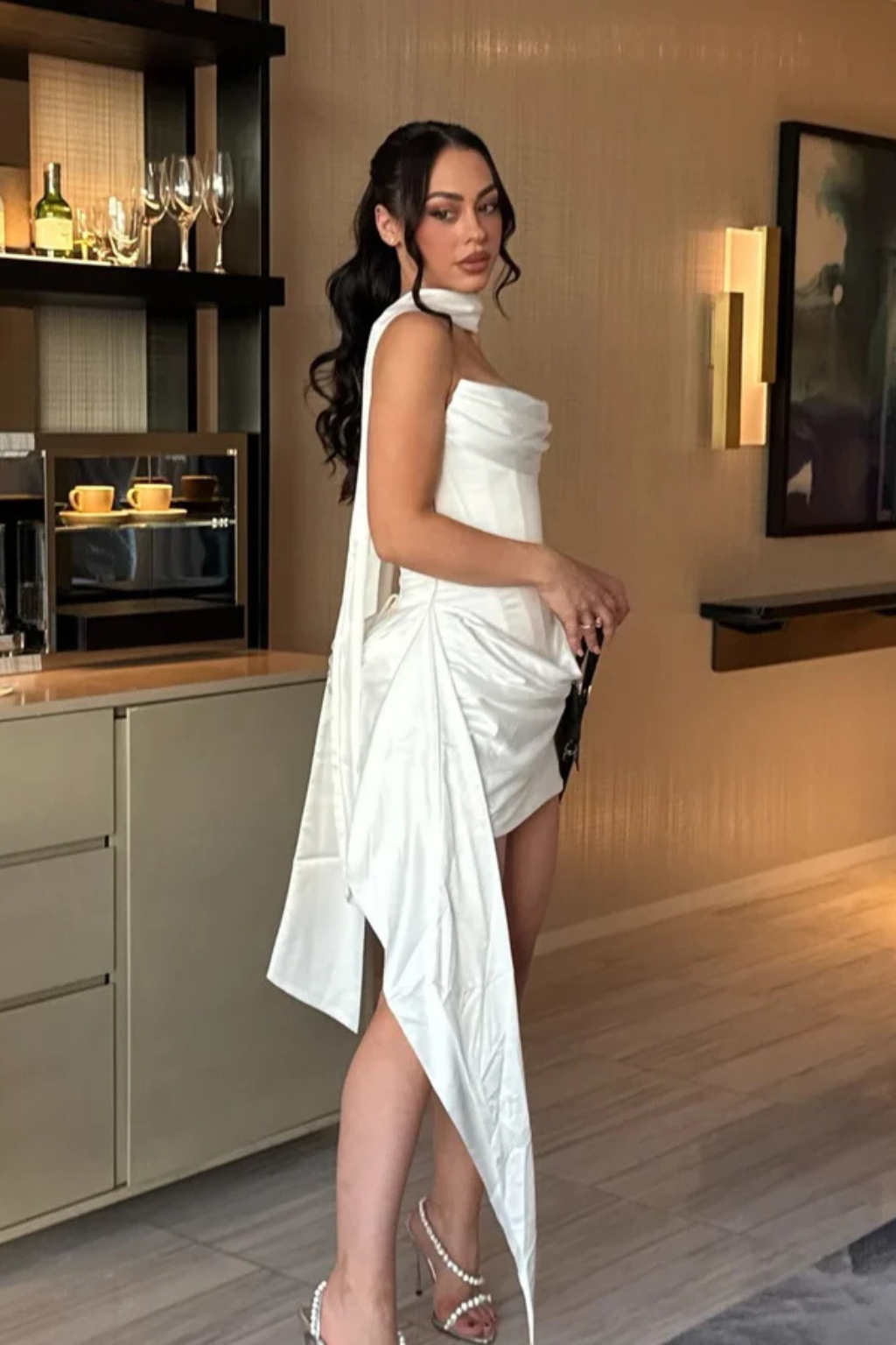 Strapless Satin Mini Corset Dress for Women | Wedding Guest Attire