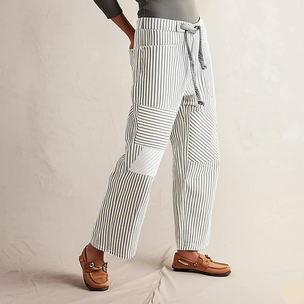 Stripe Patterned Cove Pants for Women - Comfortable Casual Trousers