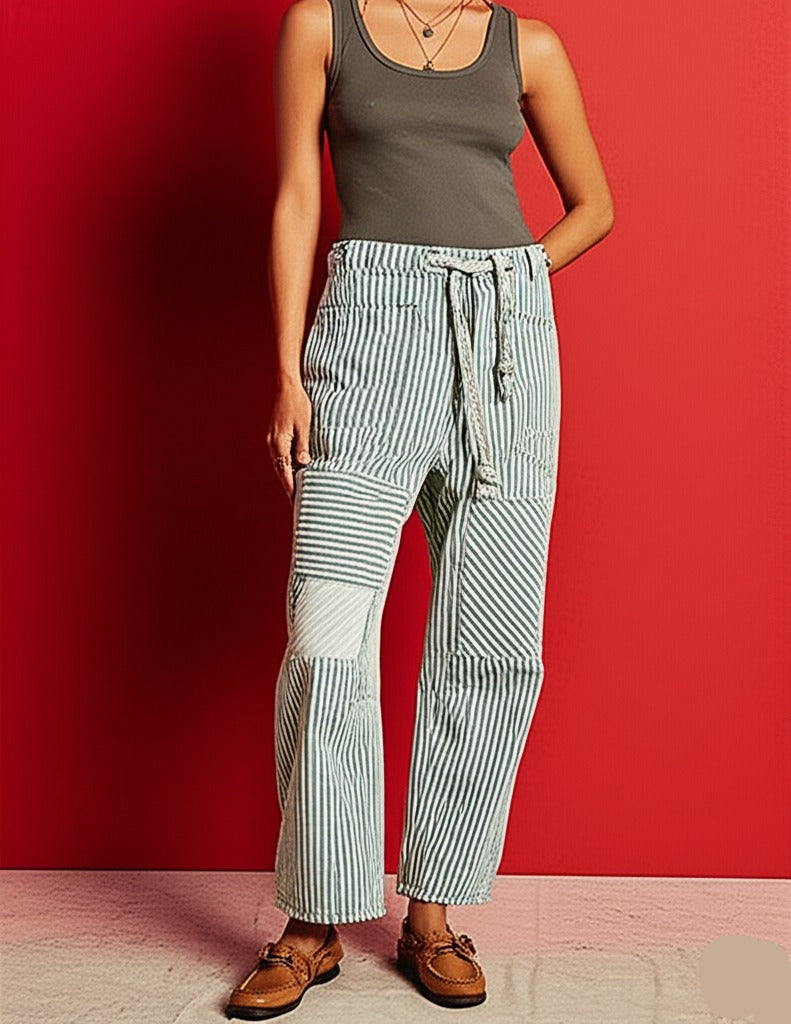 Stripe Patterned Cove Pants for Women - Comfortable Casual Trousers