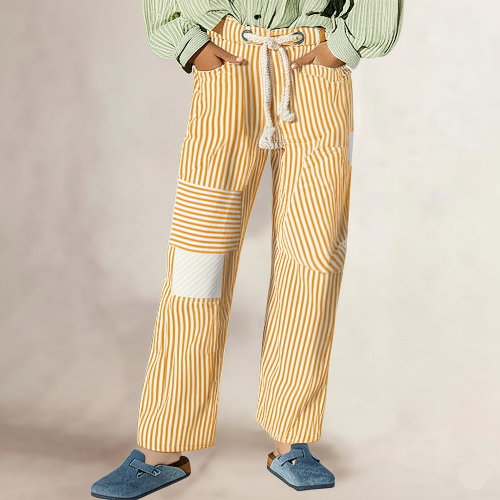 Stripe Patterned Cove Pants for Women - Comfortable Casual Trousers
