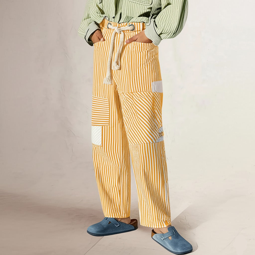 Stripe Patterned Cove Pants for Women - Comfortable Casual Trousers