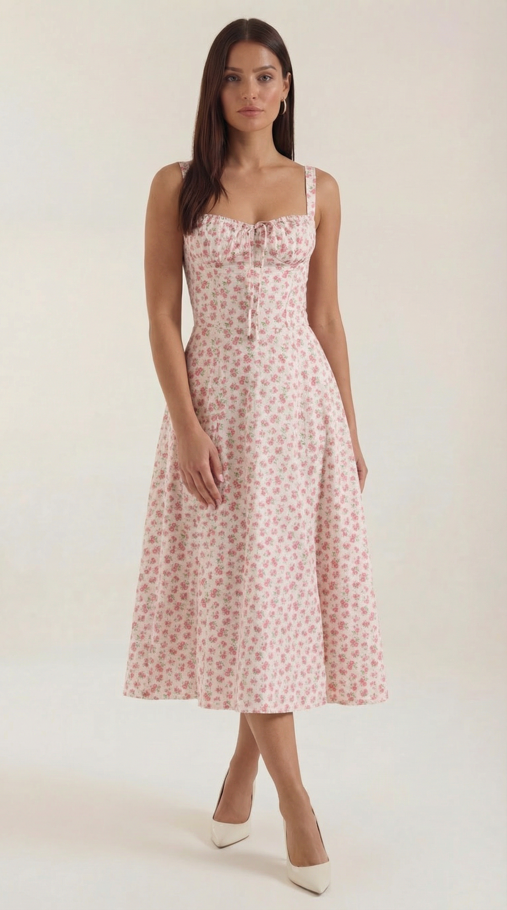 Summer Midi Dress for Women - Lightweight Cotton Fabric - Casual Everyday Wear - Available in Multiple Colors