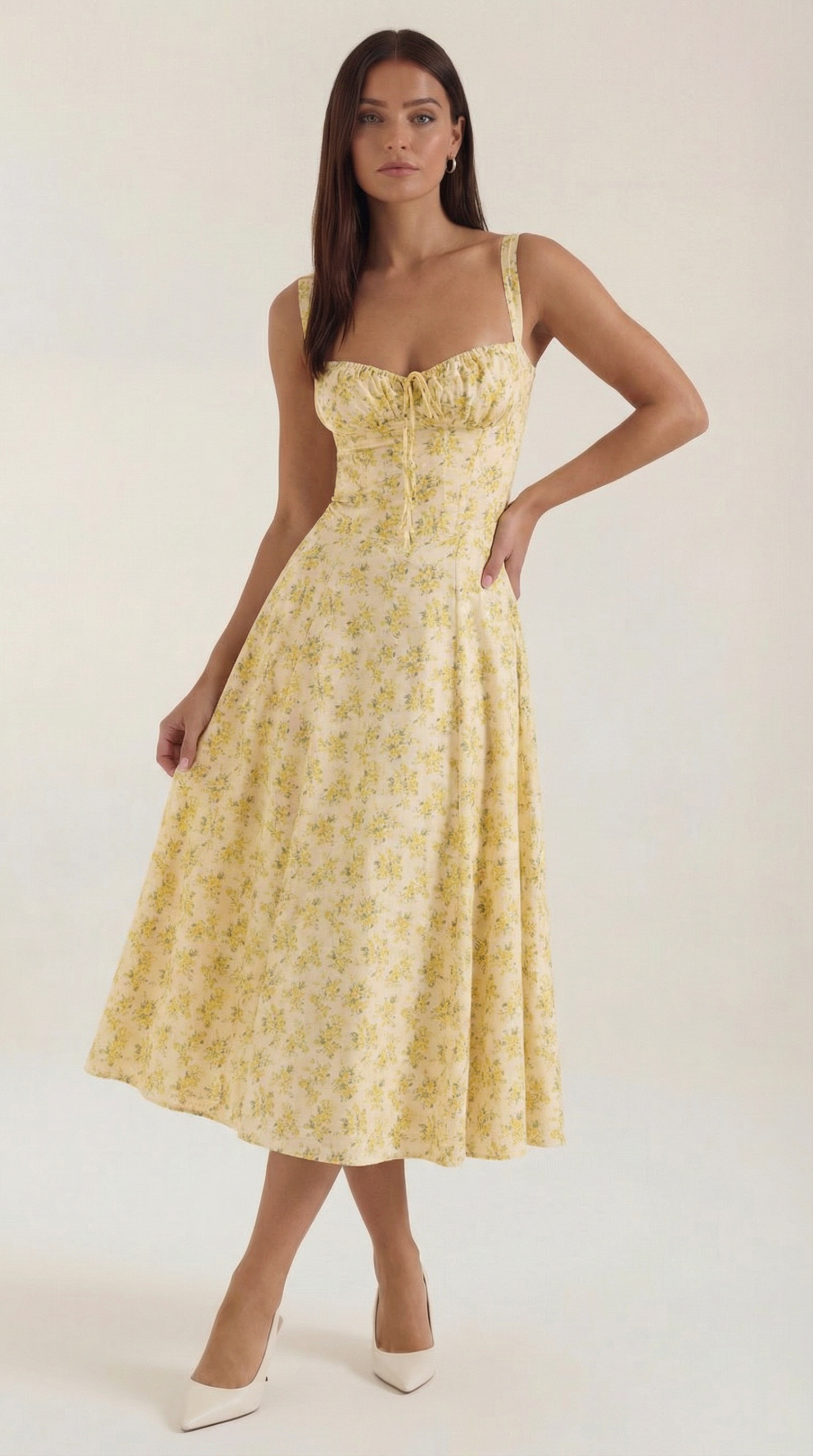 Summer Midi Dress for Women - Lightweight Cotton Fabric - Casual Everyday Wear - Available in Multiple Colors