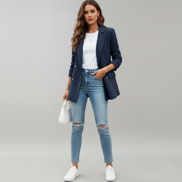 Tailored Women's Blazer - Elegant Fit - Versatile Casual & Business Wear - Lightweight Fabric - Available in Multiple Colors