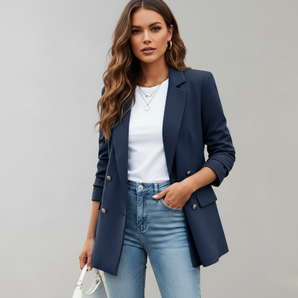 Tailored Women's Blazer - Elegant Fit - Versatile Casual & Business Wear - Lightweight Fabric - Available in Multiple Colors