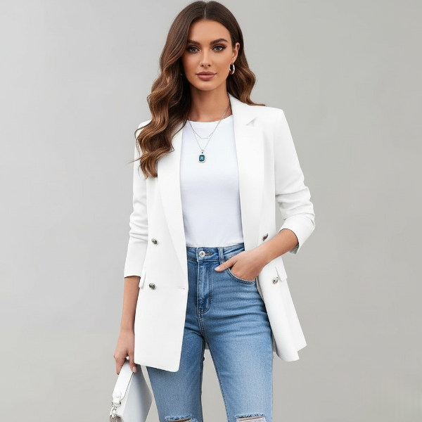 Tailored Women's Blazer - Elegant Fit - Versatile Casual & Business Wear - Lightweight Fabric - Available in Multiple Colors