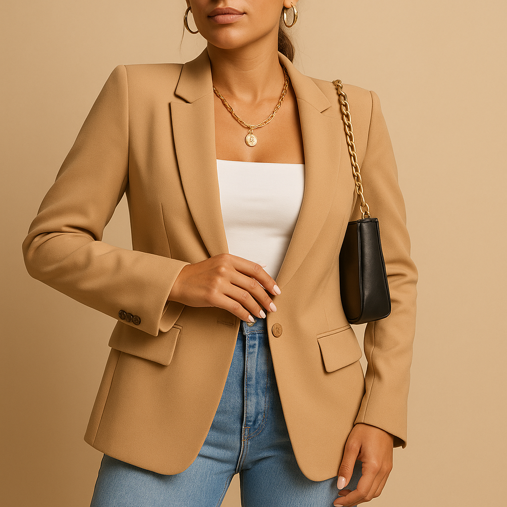 Tailored Women's Blazer in Premium Fabric - Classic Fit for Office and Casual Wear